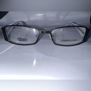 New A-list eyewear women’s glasses acetate and metal frame black white 52/16/135